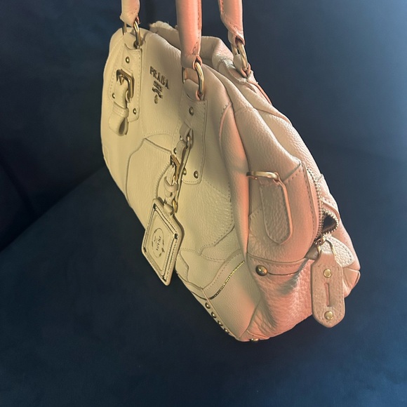 Prada Cream Leather Satchel with Gold Accents - Picture 4 of 4